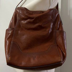 FRYE Congac Leather Side Pocket Hobo Purse